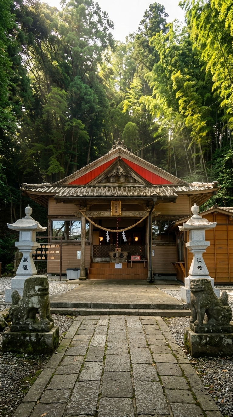 新名爪八幡宮の参道と社殿